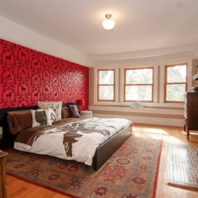 kırmızı yatak odası fotoğraf dekorasyon