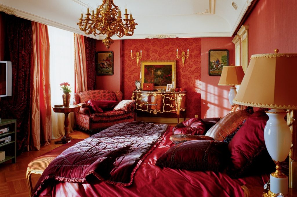 kırmızı yatak odası fotoğraf seçenekleri