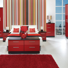 kırmızı yatak odası tasarım fikirleri