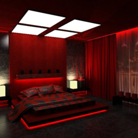 kırmızı yatak odası iç