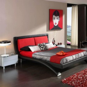 kırmızı yatak odası dekor