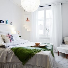Skandināvu guļamistabas dizaina foto