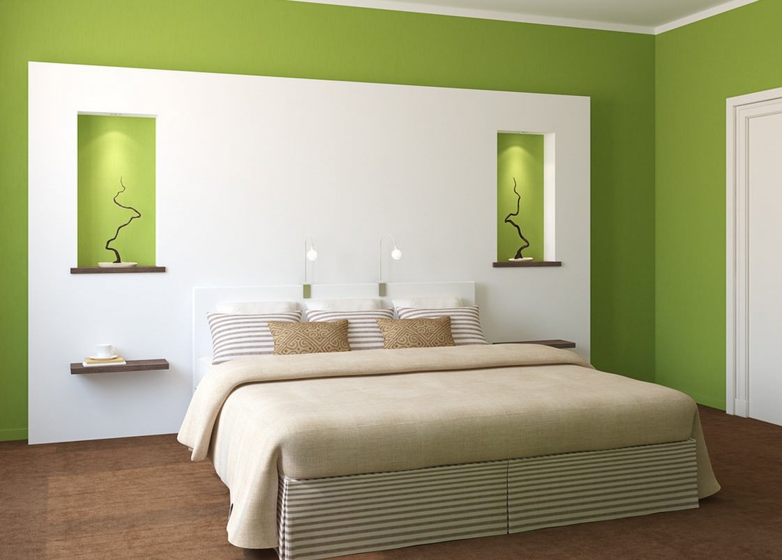 yeşil yatak odası tasarım fikirleri