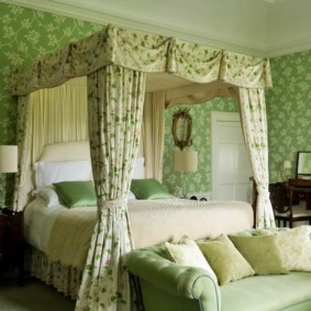 yeşil yatak odası iç fotoğraf