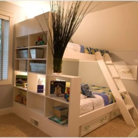 phòng ngủ và phòng trẻ em trong một ý tưởng trang trí phòng