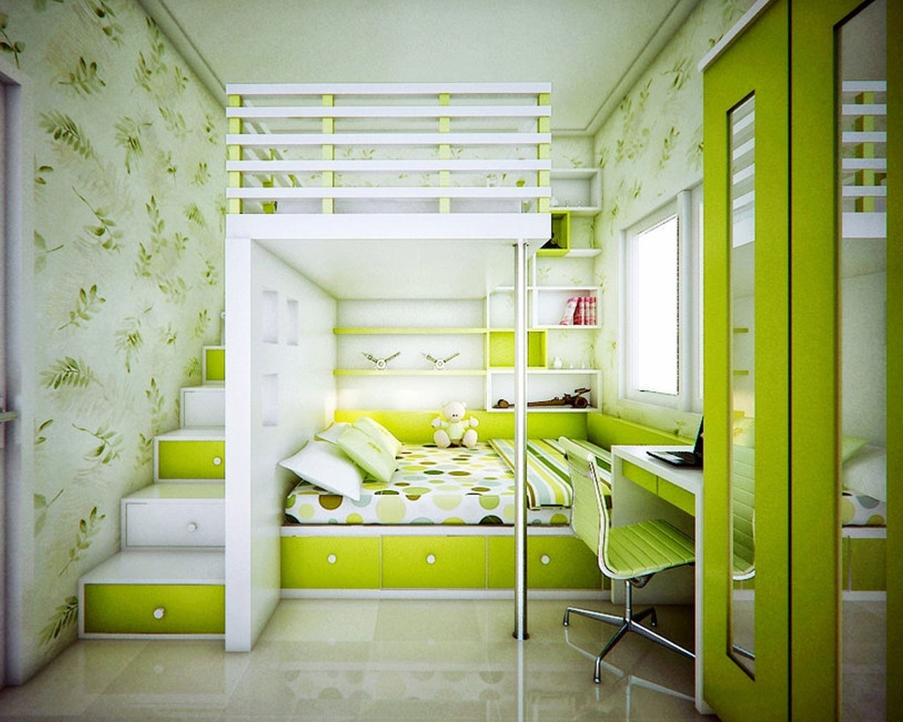 bedroom and children's room in one room ideas photo