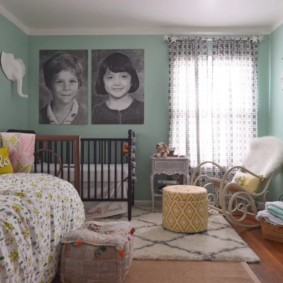 miegamojo ir vaikų kambario viename kambaryje dizaino idėjos