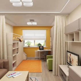 guļamistabas un bērnu istabas ideju idejas vienā telpā