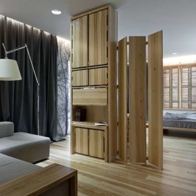 vardagsrum och sovrum i ett rum design interiör