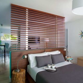 soggiorno e camera da letto in un unico design d'interni