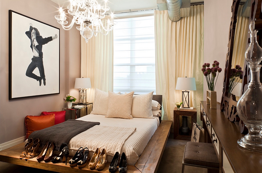 dormitor cu un pat de fotografie de design fereastră