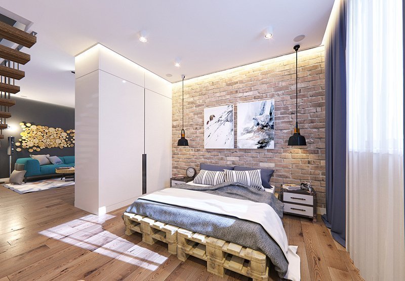 loft yatak odası dekor fikirleri
