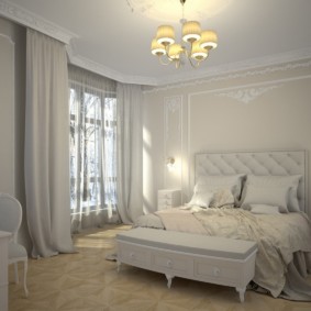 beżowa fotografia projektowa sypialni
