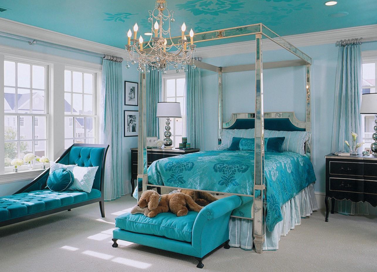 turquoise bedroom interior photo