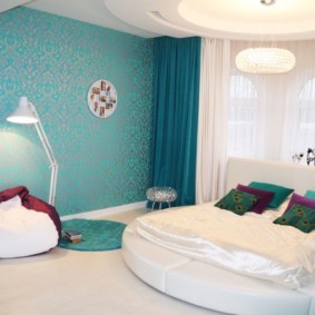 trang trí phòng ngủ màu ngọc lam