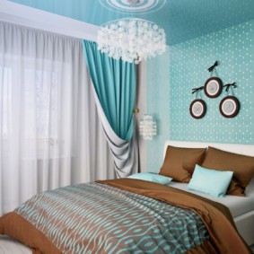 bedroom in turquoise colors variant ideas