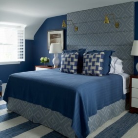 kék hálószoba fotó design