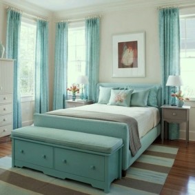 ý tưởng thiết kế nội thất phòng ngủ màu xanh