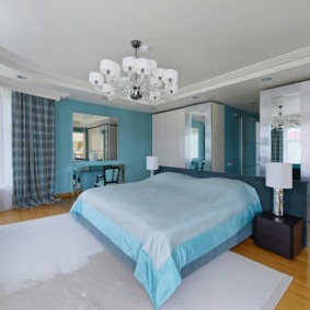 bedroom in blue interior