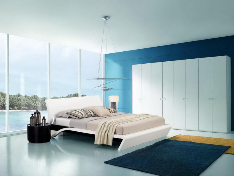 guļamistaba zilā krāsā