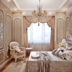 klasisks guļamistabas dizains