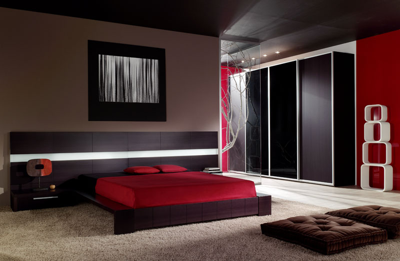 kırmızı yatak odası dekor fikirleri