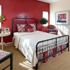 kırmızı yatak odası tasarımı