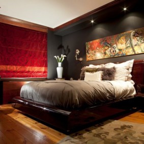 kırmızı yatak odası fotoğraf dekor