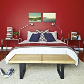 kırmızı yatak odası fotoğraf dekor