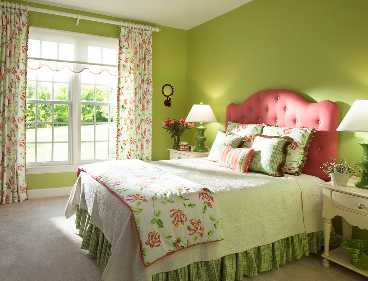 yeşil yatak odası tasarım fotoğraf