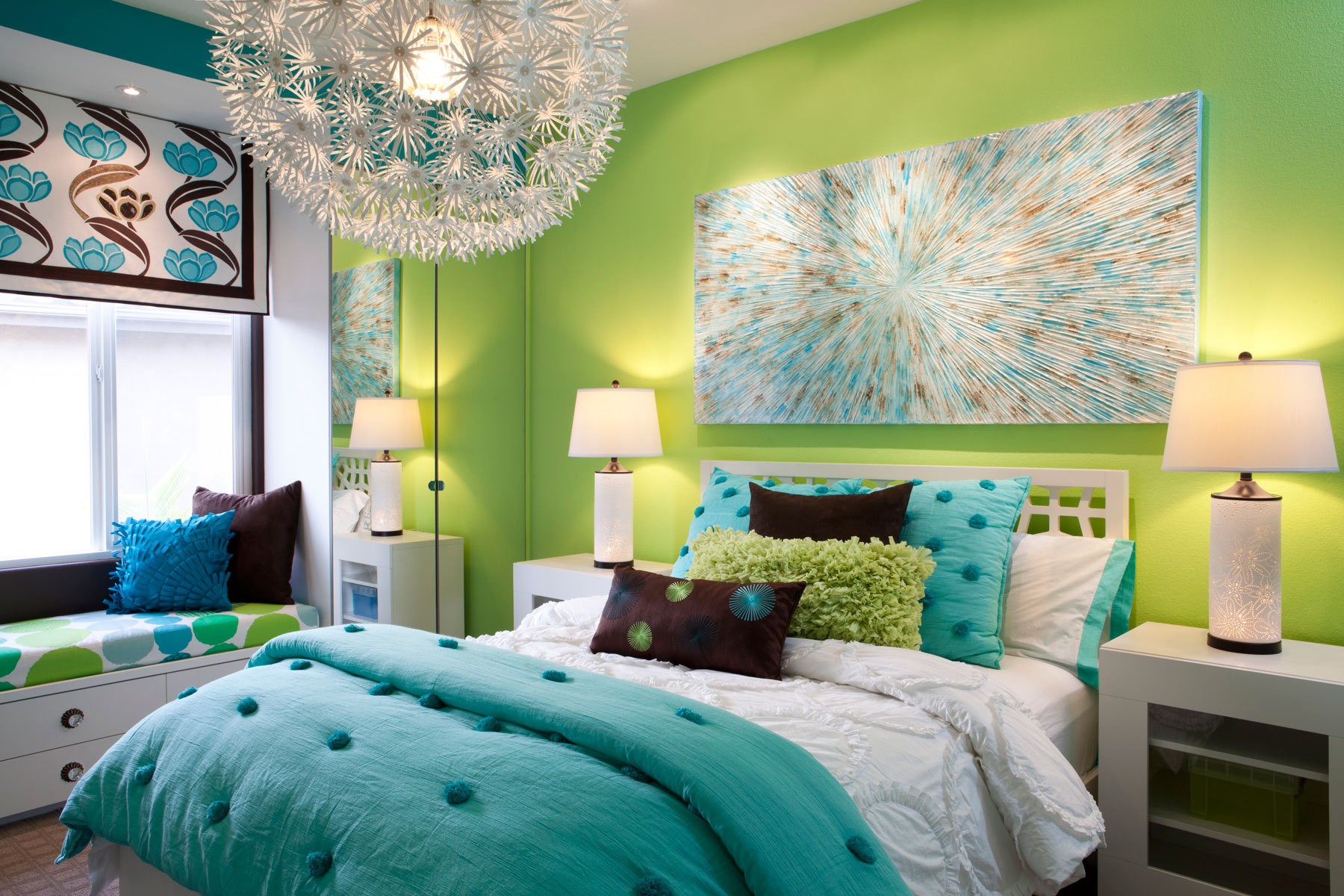 yeşil yatak odası fotoğraf dekor