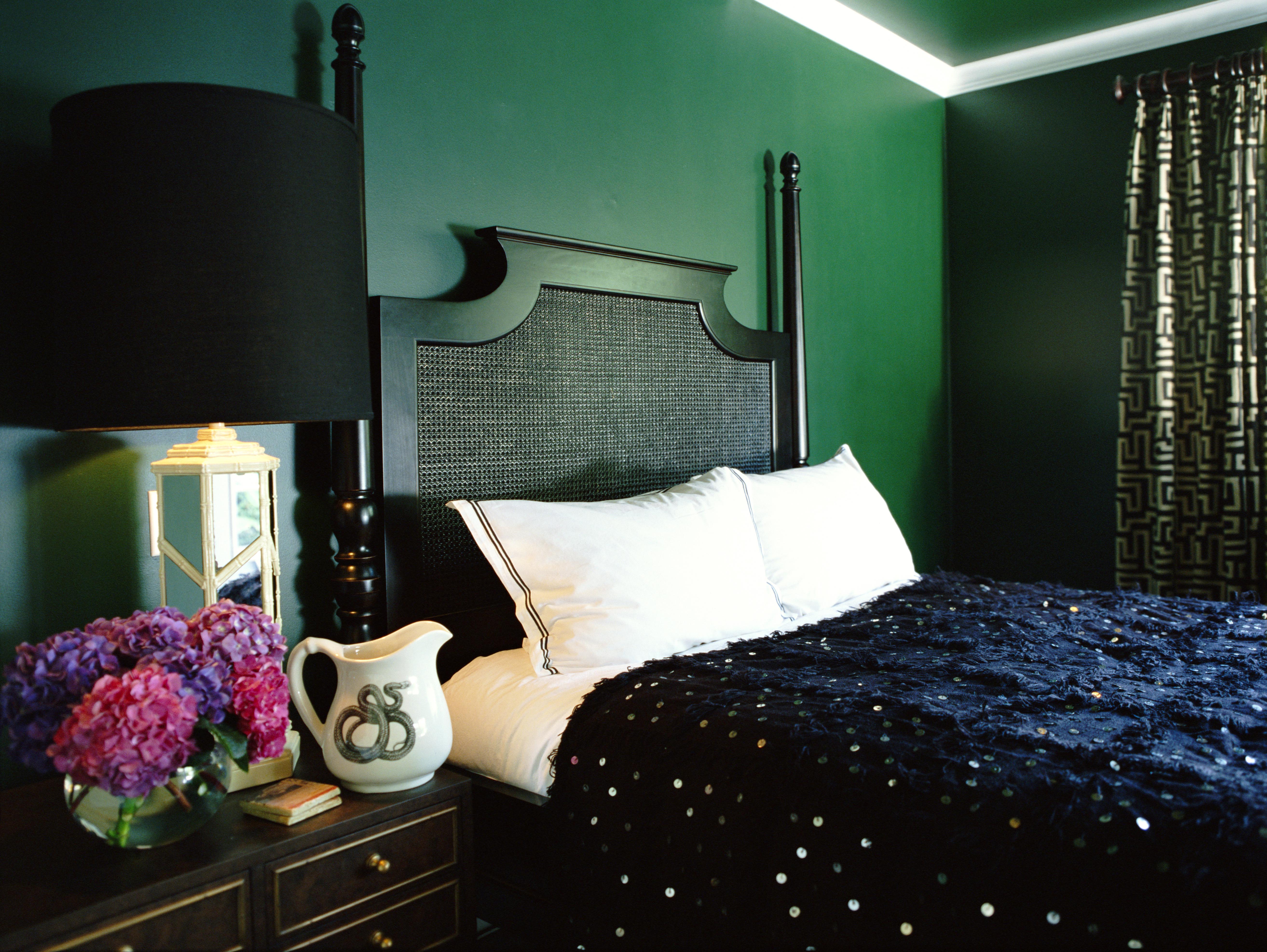 yeşil yatak odası fotoğraf