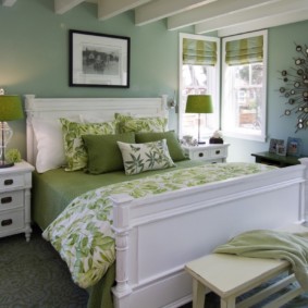 yeşil yatak odası dekor fikirleri