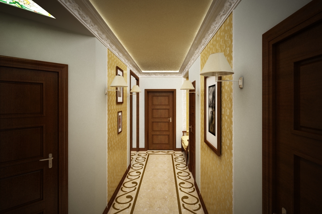 thiết kế hành lang dài hẹp