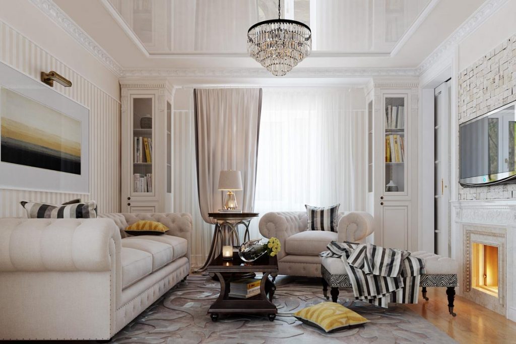 neoklasicisma stils dzīvokļa interjerā