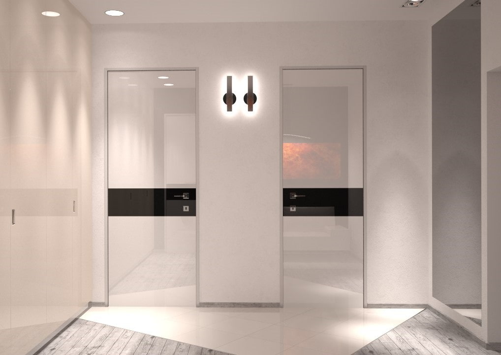 uși luminoase în tipurile de apartament de design