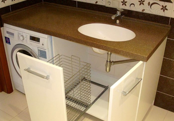 Special cabinet for a washing machine
