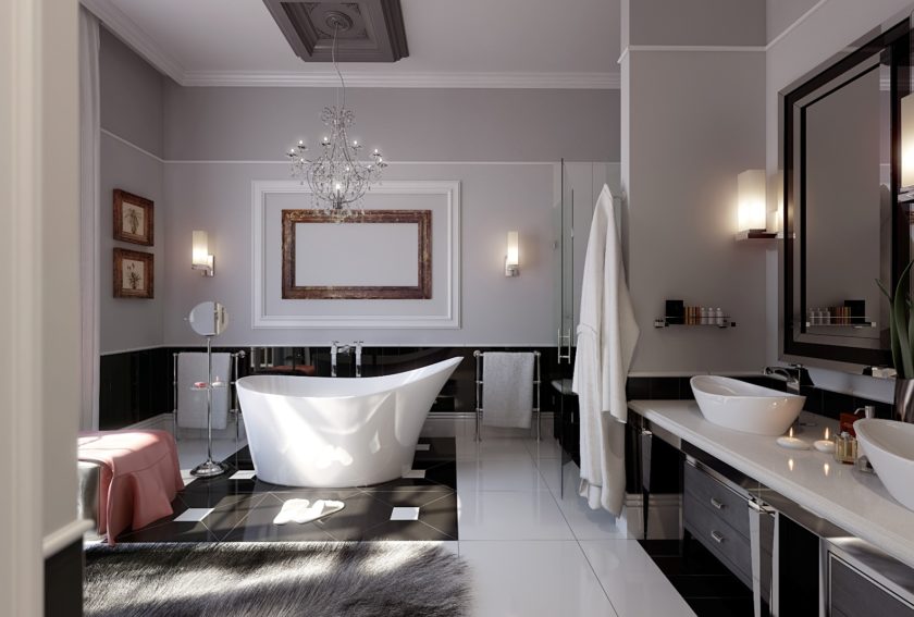 badkamer met meubels premium design foto