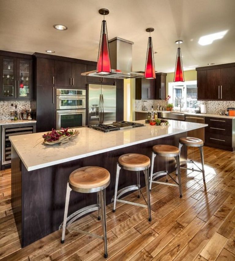 bar counter in the kitchen