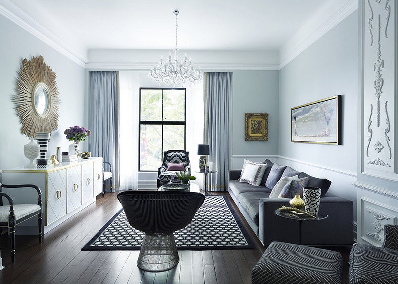 Neoclassical black and white room
