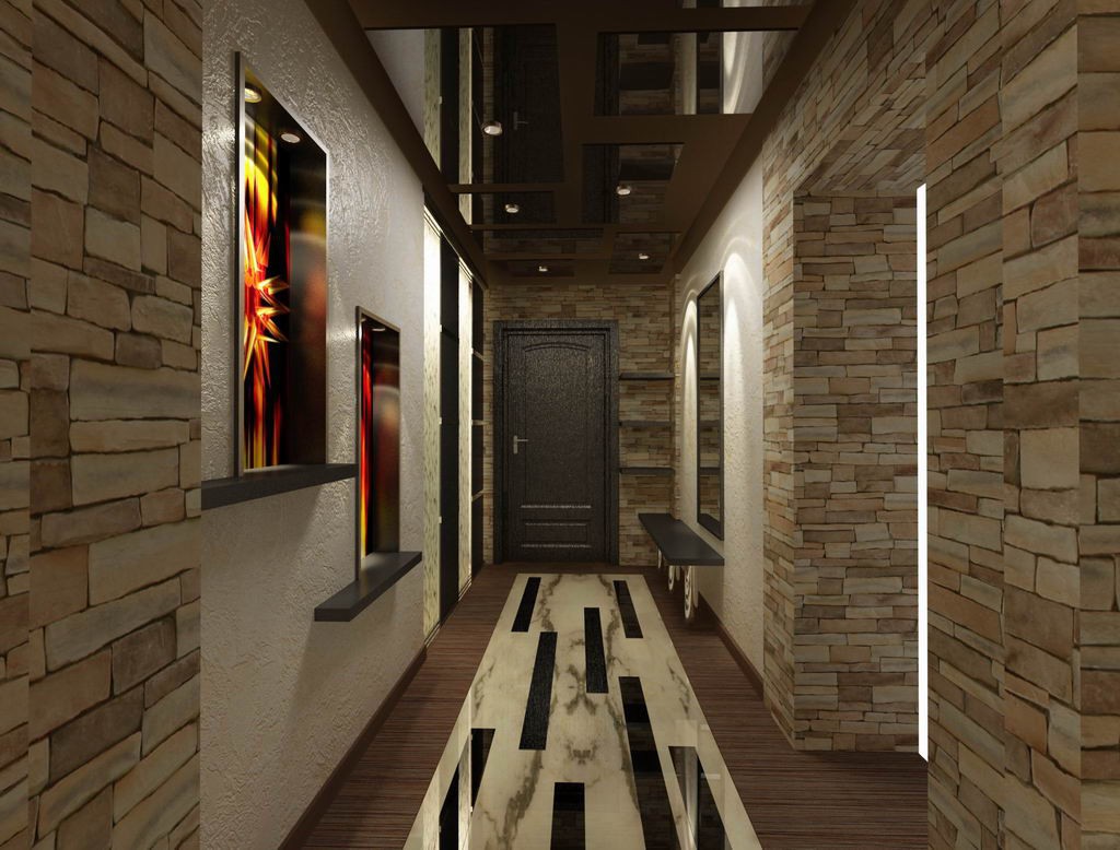 proiectarea unui coridor îngust într-o casă cu panouri