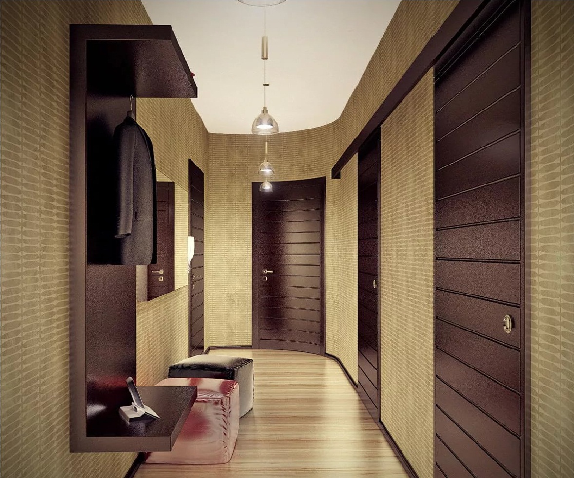 proiectare pentru un coridor îngust într-o casă cu panouri