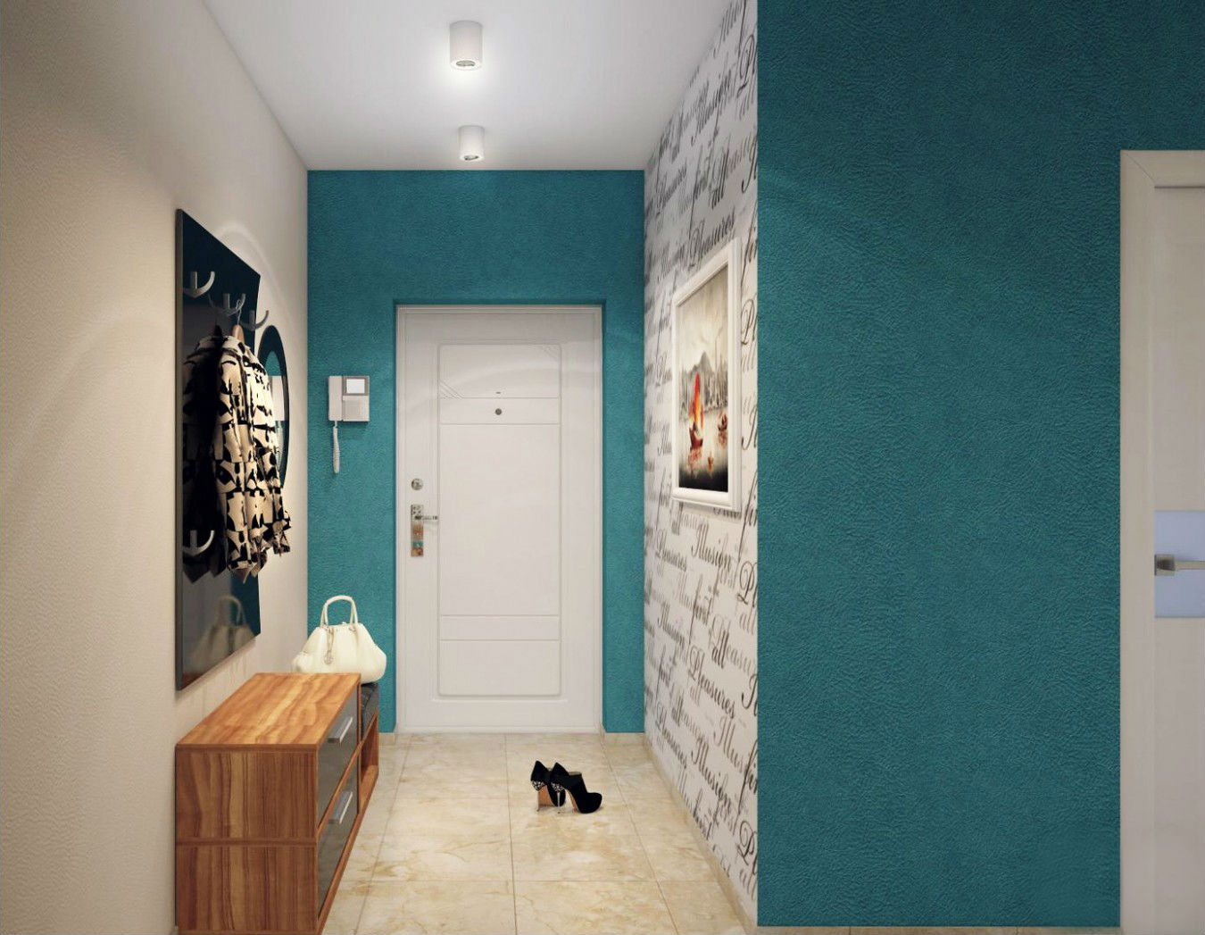 design av korridoren i leilighetens interiørideer