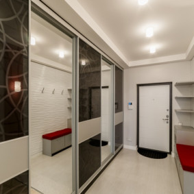 long narrow corridor in a high-tech apartment