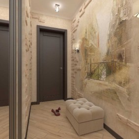 thiết kế giấy dán tường cho hành lang hẹp