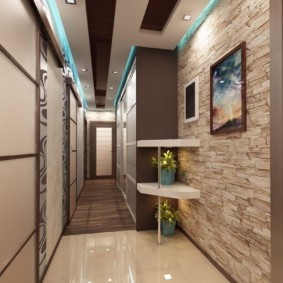 wallpaper design for a narrow photo corridor