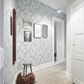 wallpaper design for a narrow corridor interior photo