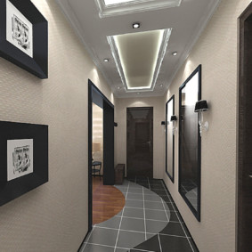 design elegant de tapet pentru un coridor îngust