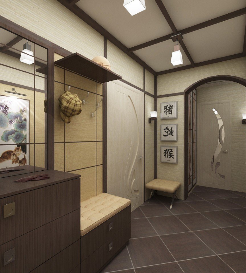 Dizajn poda u hodniku u japanskom stilu