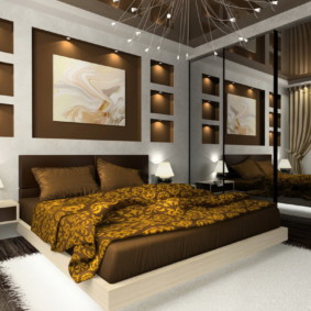 yatak odası tasarımı 14 metrekare ayna ile